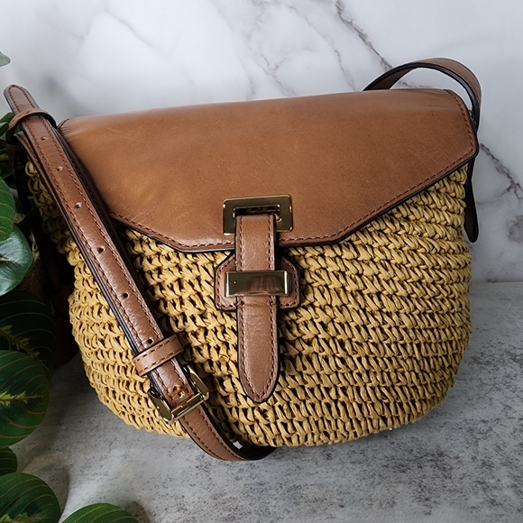 MICHAEL Michael KorsNaomi Medium Woven Straw Crossbody Bag - Picture 4 of 15